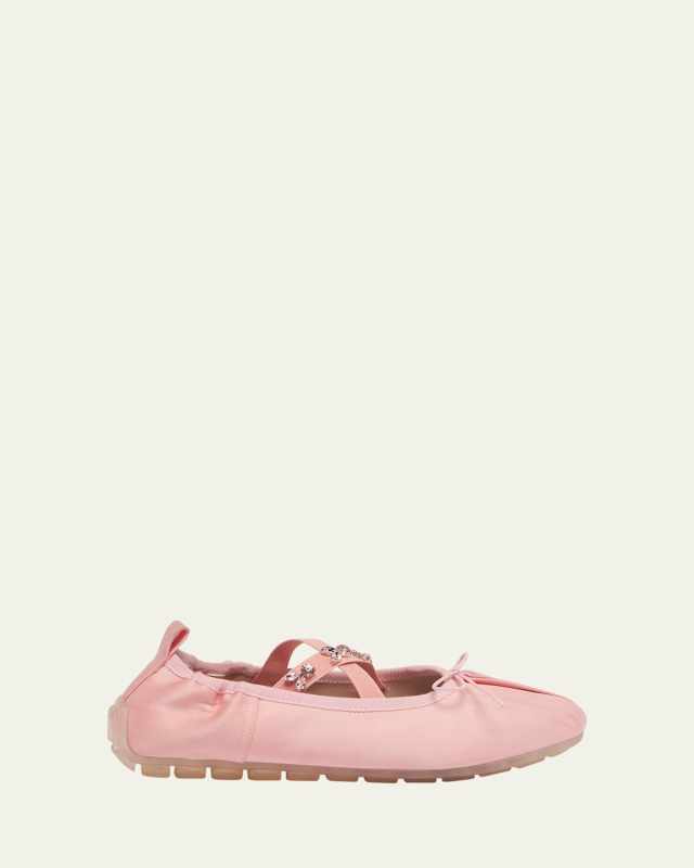 Embellished Grip Ballerina Flats